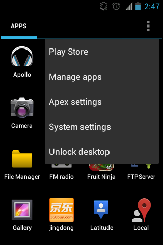 ICS style Apex launcher